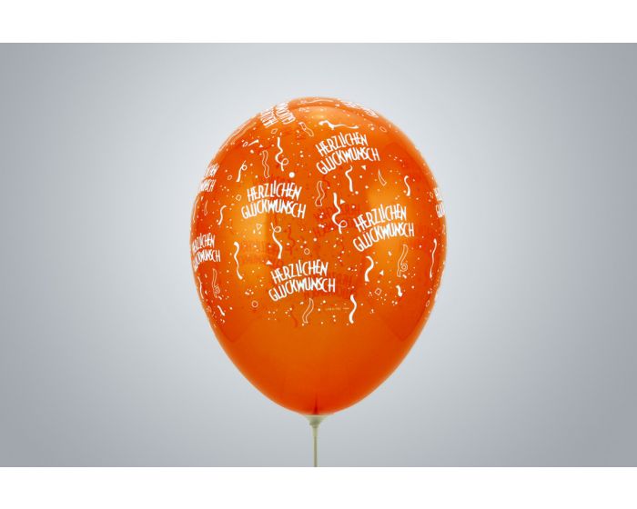 Palloncini con motivo Tanti auguri 35 cm arancioni