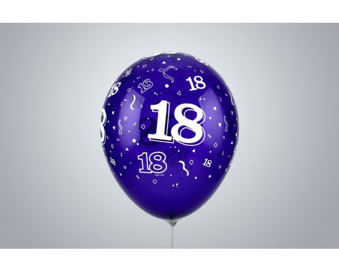 Ballons d'anniversaire avec nombre « 18 » 35 cm violet