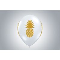 Motivballone "Ananas" 35cm Premium transparent nicht gefüllt