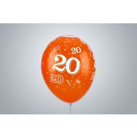 Jahreszahl "20" 35cm Premium orange nicht gefüllt