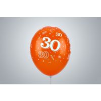 Jahreszahl "30" 35cm Premium orange nicht gefüllt
