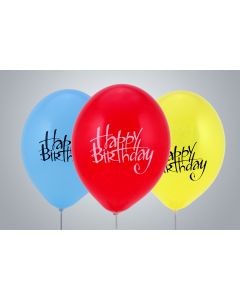 Motivballone "Happy Birthday" 35cm bunt nicht gefüllt
