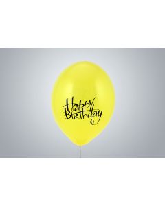 Motivballone "Happy Birthday" 35cm gelb nicht gefüllt