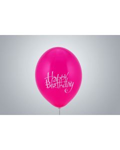 Motivballone "Happy Birthday" 35cm magenta nicht gefüllt