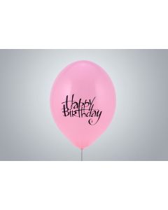 Motivballone "Happy Birthday" 35cm rosa nicht gefüllt