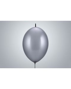 Kettenballone 35cm metallic silber nicht gefüllt