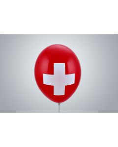 Ballons à motif « Croix suisse » 35 cm rouge