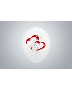 Ballons à motif « Double cœur » 35 cm blanc