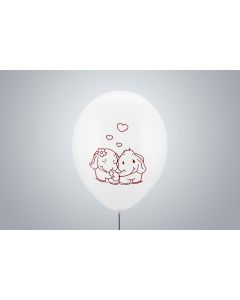 Ballons à motif « Couple d’éléphant » 35 cm blanc