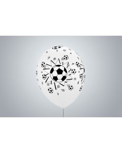 Palloncini con motivo "Calcio" 35 cm bianchi