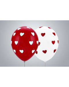 Motivballone "Herzen rundum" Premium 35cm nicht gefüllt