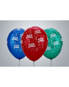 Ballons à motifs « Herzlichen Glückwunsch » 35 cm multicolores