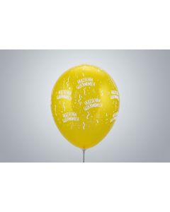 Motivballone "Herzlichen Glückwunsch" 35cm Premium gelb nicht gefüllt