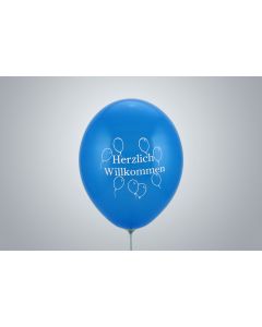 Palloncini con motivo "Benvenuti di cuore" 35 cm blu