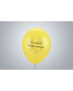 Motivballone "Herzlich Willkommen" 35cm gelb nicht gefüllt