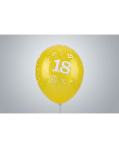 Ballons d’anniversaire avec nombre « 18 » 35 cm jaune