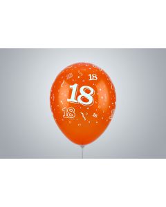 Ballons d’anniversaire avec nombre « 18 » 35 cm orange