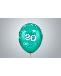 Ballons d’anniversaire avec nombre « 20 » 35 cm vert