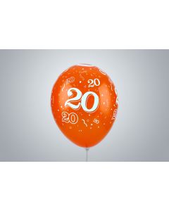Ballons d’anniversaire avec nombre « 20 » 35 cm orange