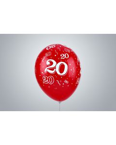 Ballons d’anniversaire avec nombre « 20 » 35cm rouge