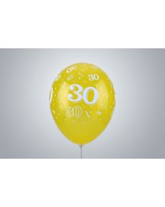 Ballons d’anniversaire avec nombre « 30 » 35 cm jaune