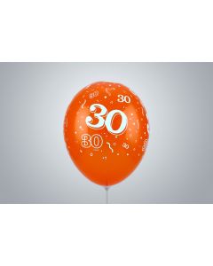 Ballons d’anniversaire avec nombre « 30 » 35 cm orange