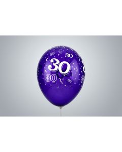 Ballons d’anniversaire avec nombre « 30 » 35 cm violet