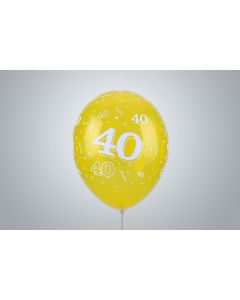 Ballons d’anniversaire avec nombre « 40 » 35 cm jaune
