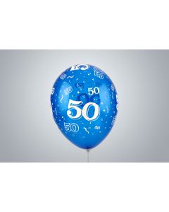 Ballons d’anniversaire avec nombre « 50 » 35 cm bleu