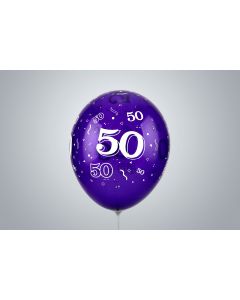 Ballons d’anniversaire avec nombre « 50 » 35 cm violet