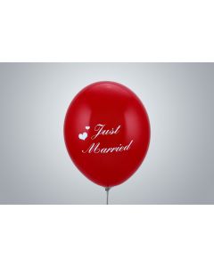 Motivballone "Just Married" 35cm rot nicht gefüllt