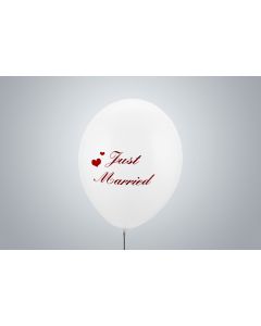 Motivballone "Just Married" 35cm weiss nicht gefüllt