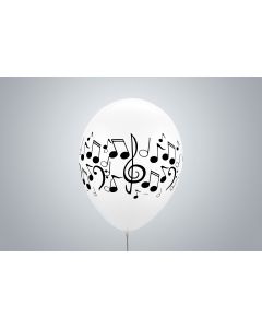 Palloncini con motivo "Note" 35 cm bianchi