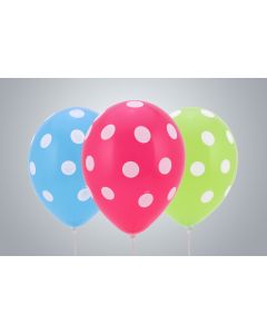 Motivballone "Dots" 35cm Premium bunt nicht gefüllt