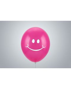Motivballone "Smiley" 35cm magenta nicht gefüllt