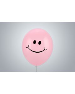 Motivballone "Smiley" 35cm rosa nicht gefüllt