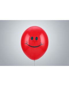 Motivballone "Smiley" 35cm rot schwarz nicht gefüllt