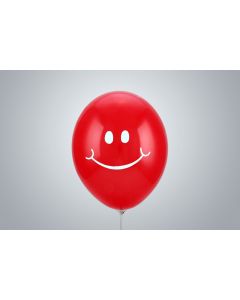 Motivballone "Smiley" 35cm rot weiss nicht gefüllt
