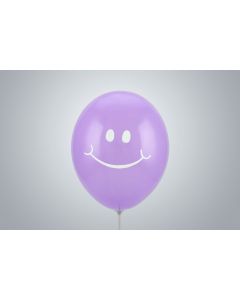 Motivballone "Smiley" 35cm violett nicht gefüllt