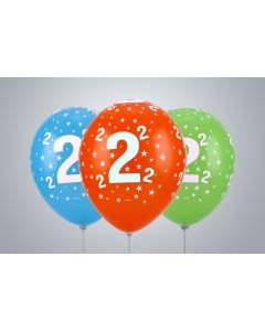 Ballons avec chiffre « 2 » 35 cm multicolores assortis