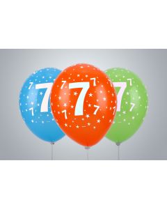 Ballons avec chiffre « 7 » 35 cm multicolores assortis