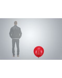 Pallone gigante con motivo "Coppia di elefanti" 55 cm rosso