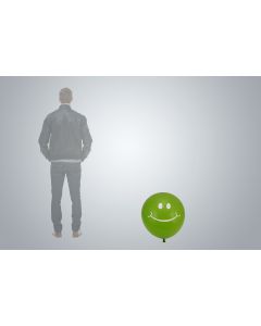Motiv-Riesenballon "Smiley" 55cm grün
