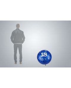 Ballon géant d’anniversaire avec nombre « 18 » 65 cm bleu