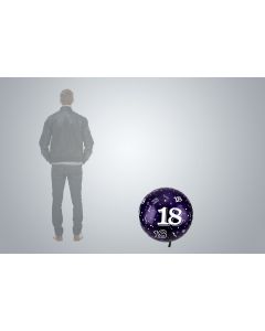 Ballon géant d’anniversaire avec nombre « 18 » 65 cm violet