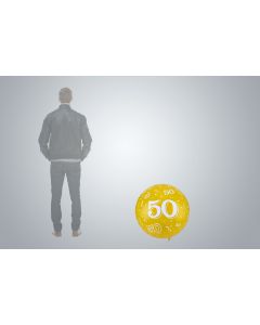 Pallone gigante "50" anni 65 cm giallo