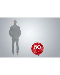 Pallone gigante "50" anni 65 cm rosso