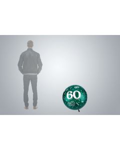 Ballon géant d’anniversaire avec nombre « 60 » 65 cm vert