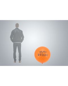 Motiv-Riesenballon "Happy Birthday" 75cm orange