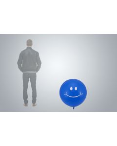 Pallone gigante con motivo "Smiley" 75cm blu